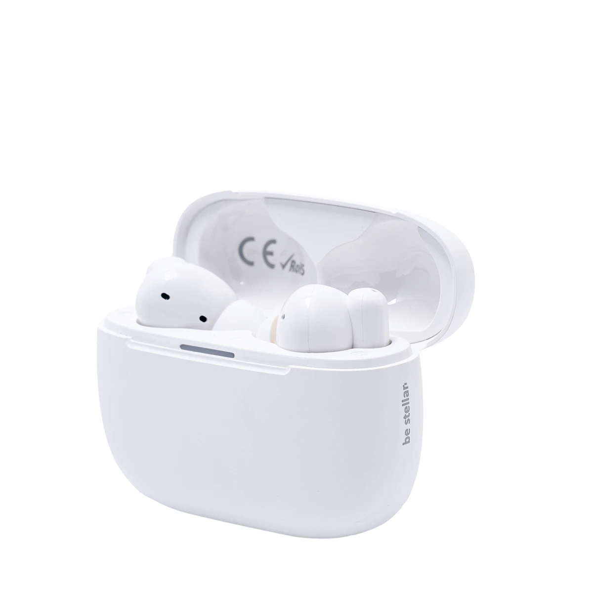 STELLAR FlyPods — case open with earbuds